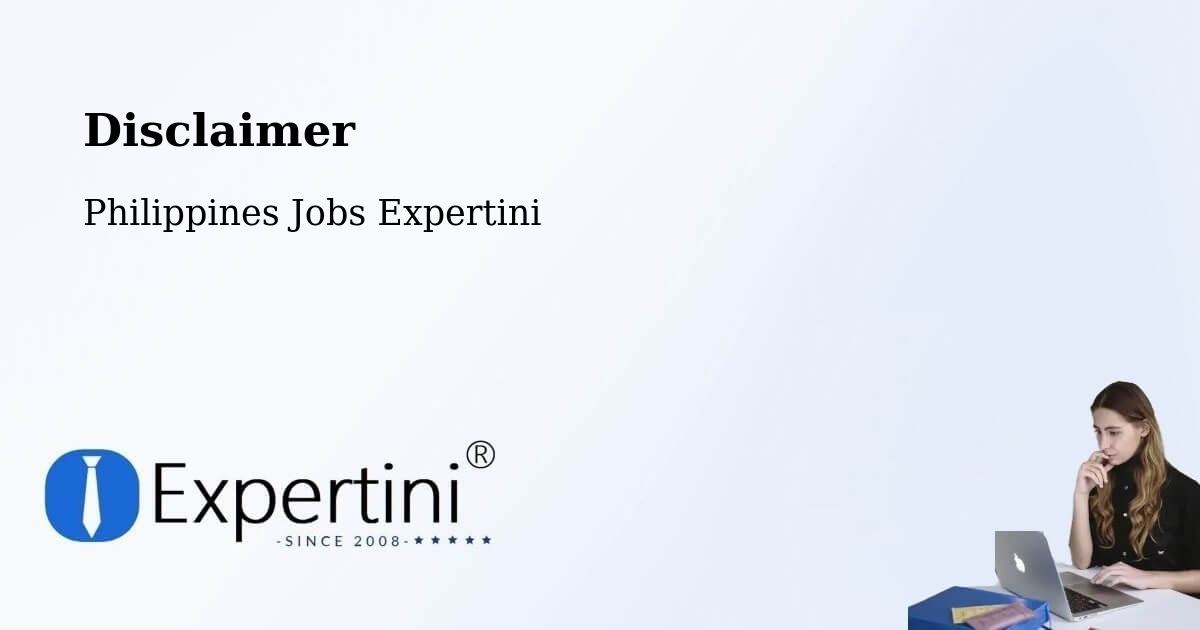 Disclaimer – Banog Sur - Philippines Jobs Expertini